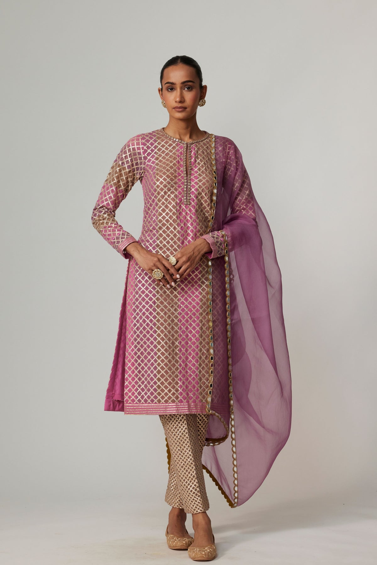 Mud Mauve Multicolor Kurta Set