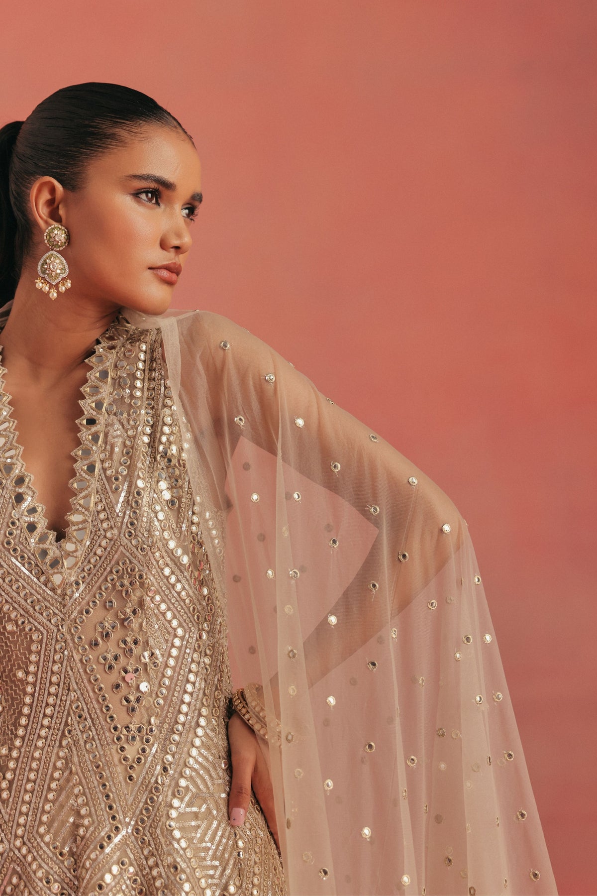 Hi-Low Sherwani Jacket Set