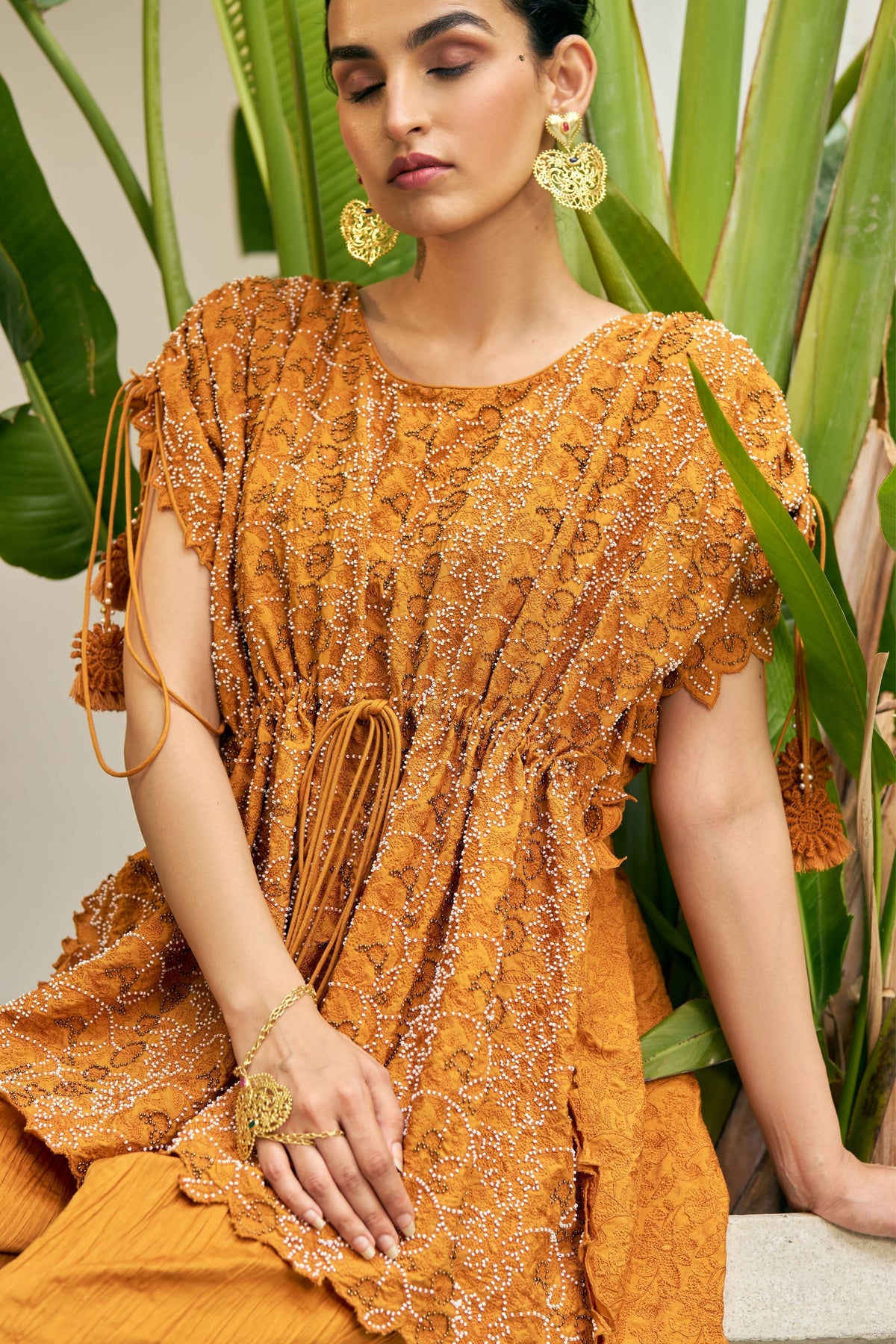Ochre Cutwork Co-ord Set