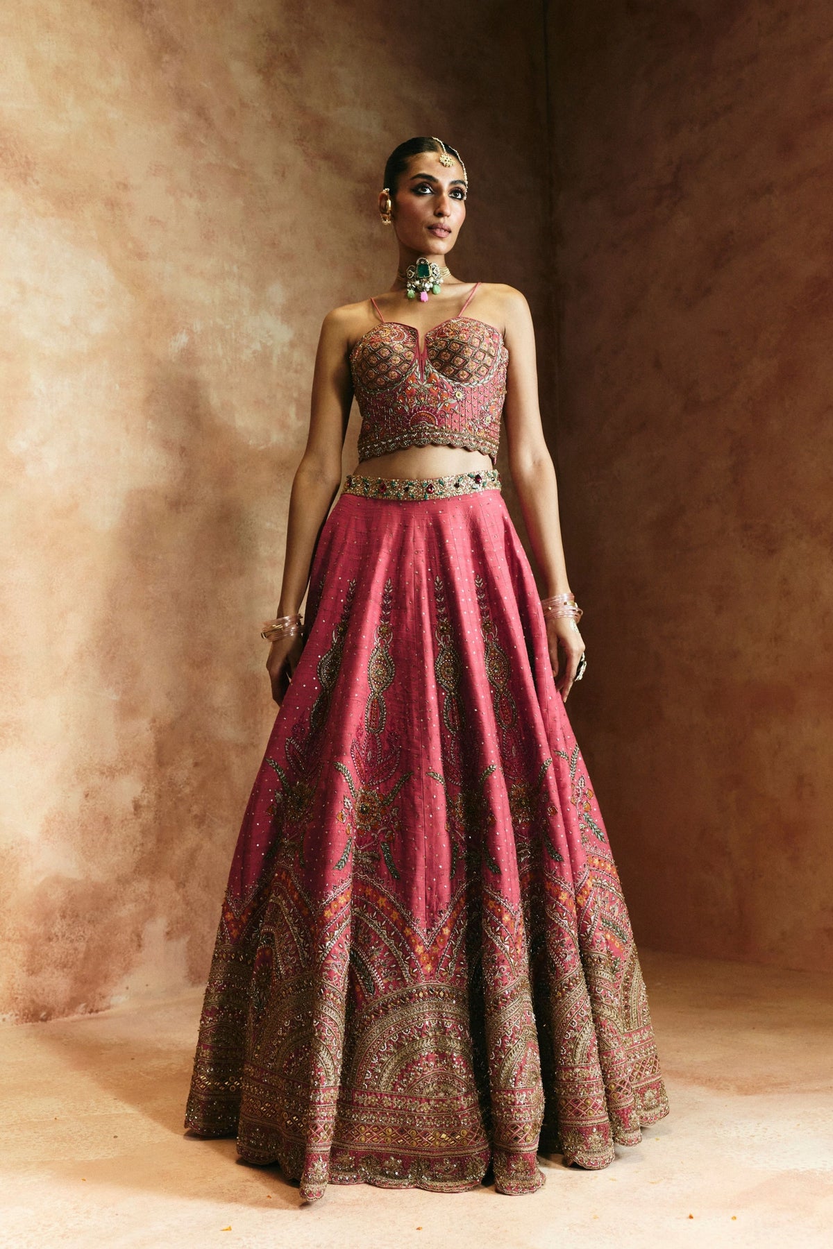 Carrot Zardozi Sindh Lehenga Set