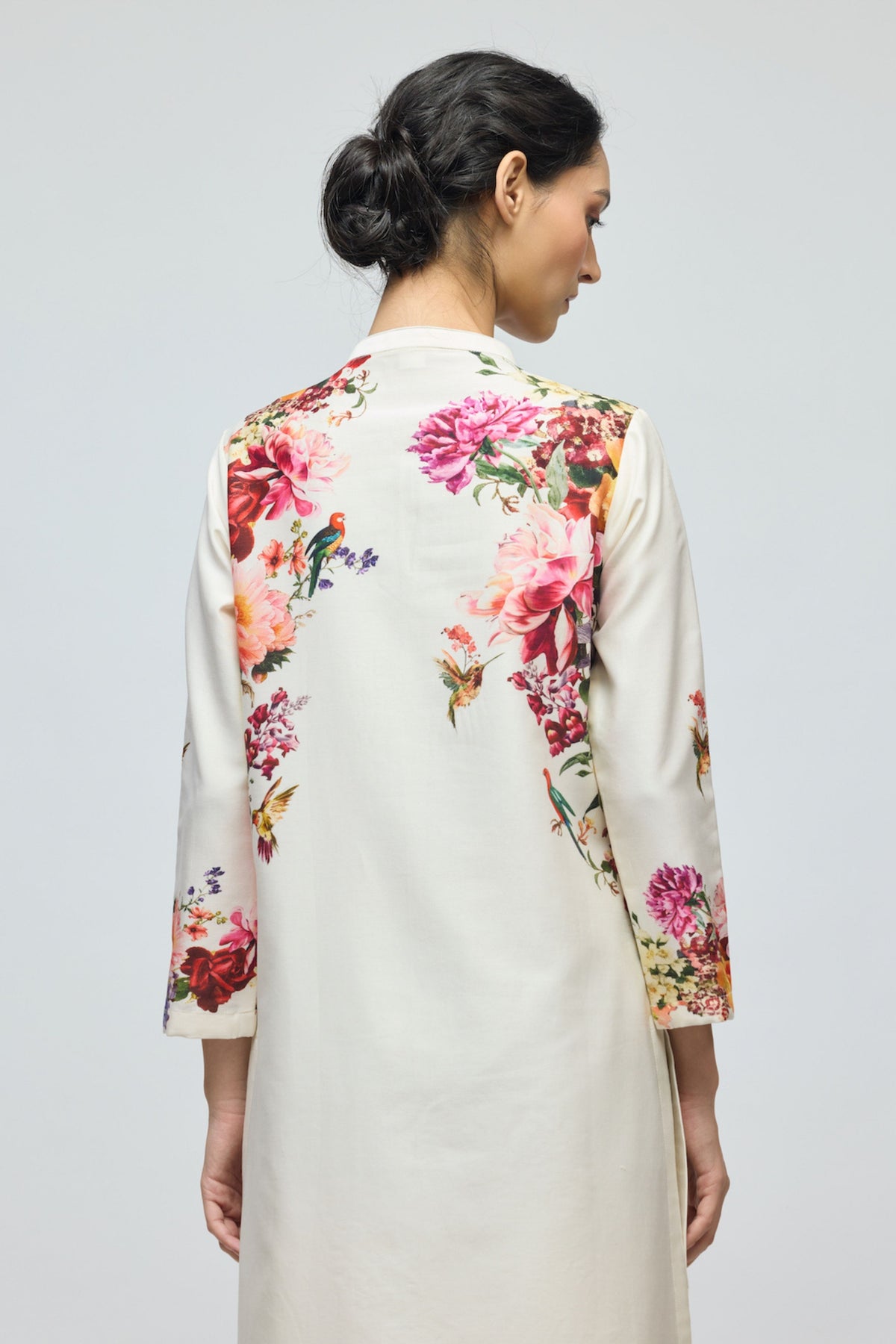 Floral Printed Ivory Tunic Set