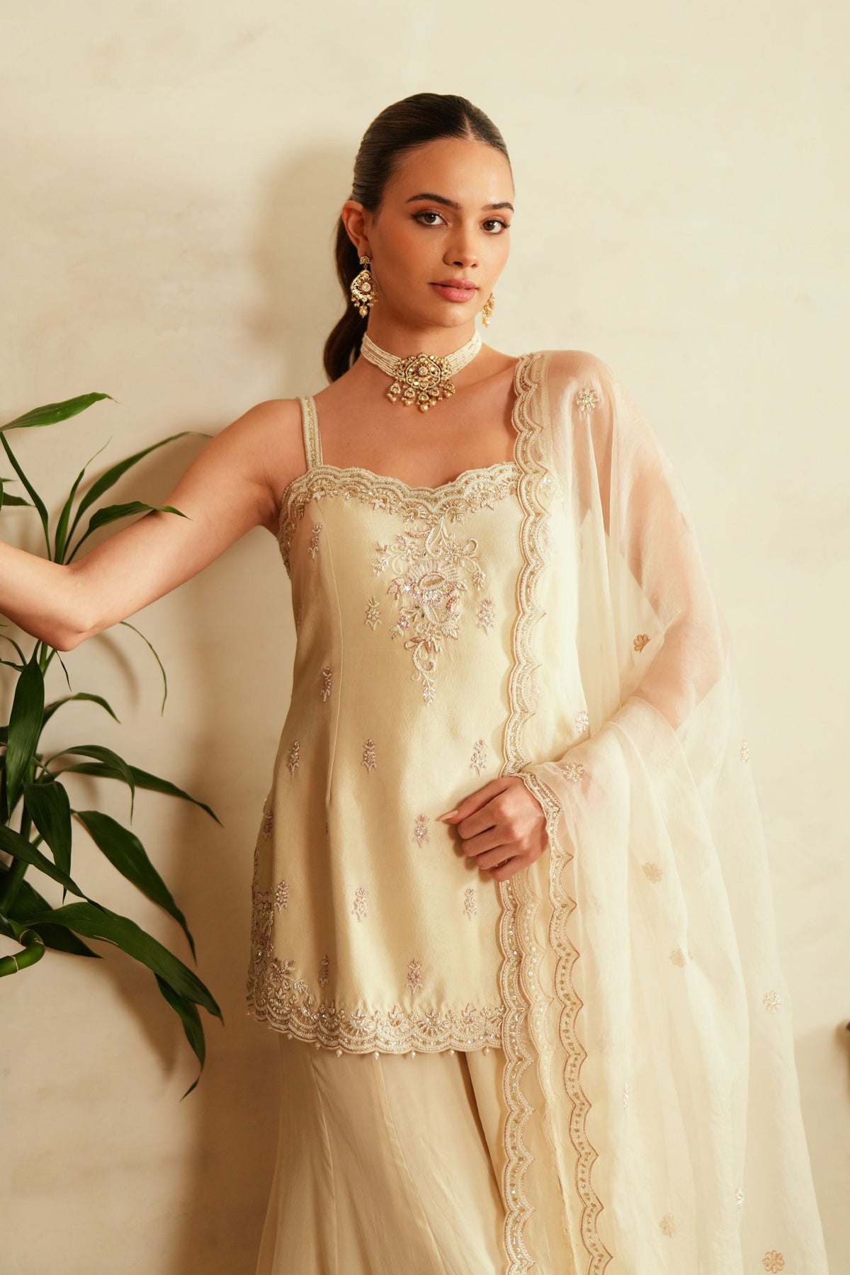 Princess Cut Top Sharara Set