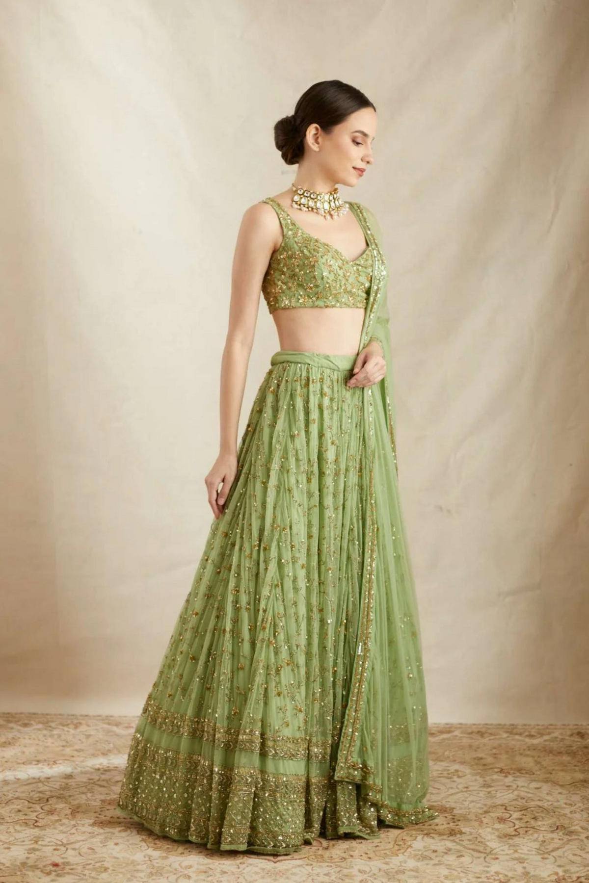 Mint Green Heavy Lehenga Set