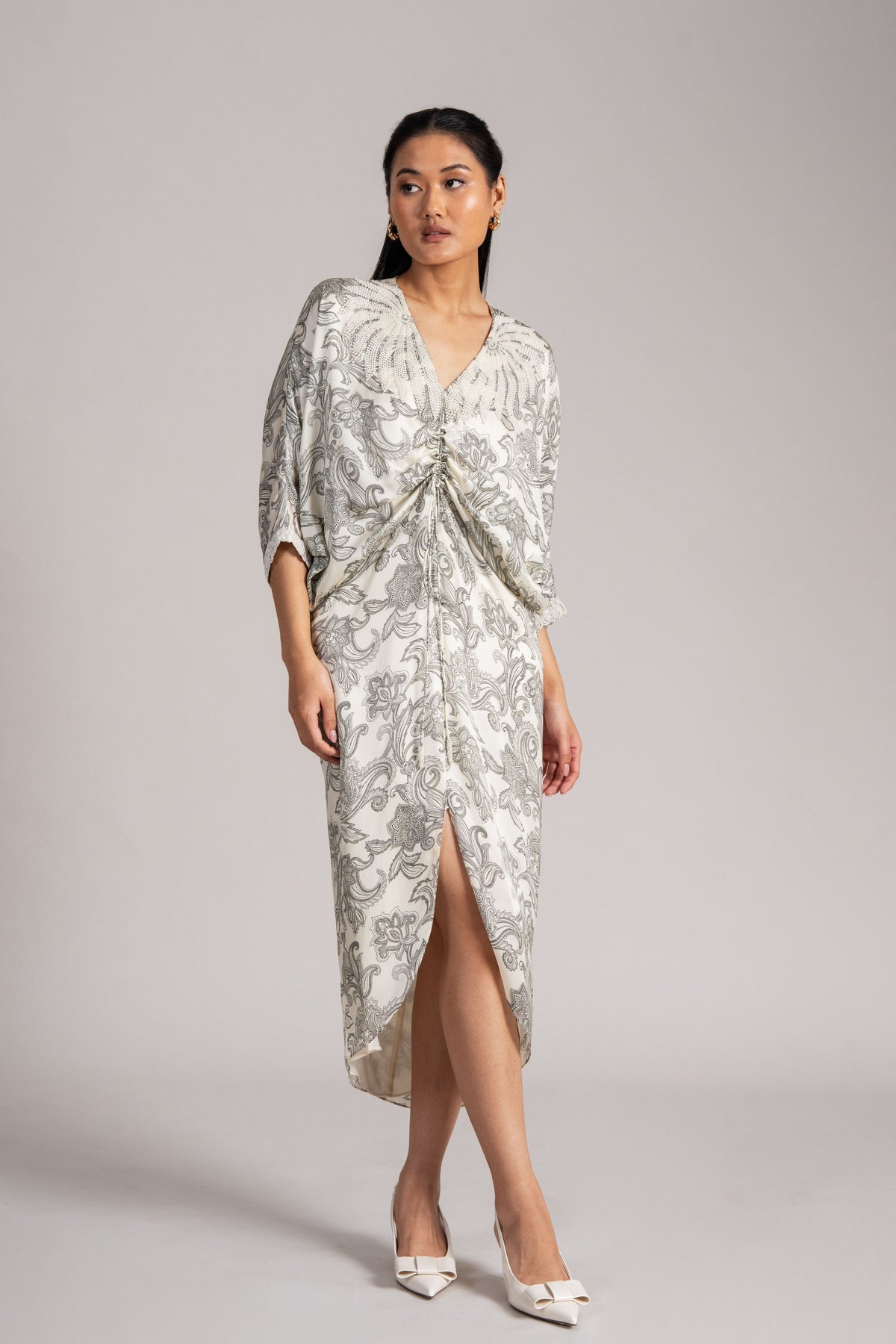 Estelle Rays Printed Drawstring Dress