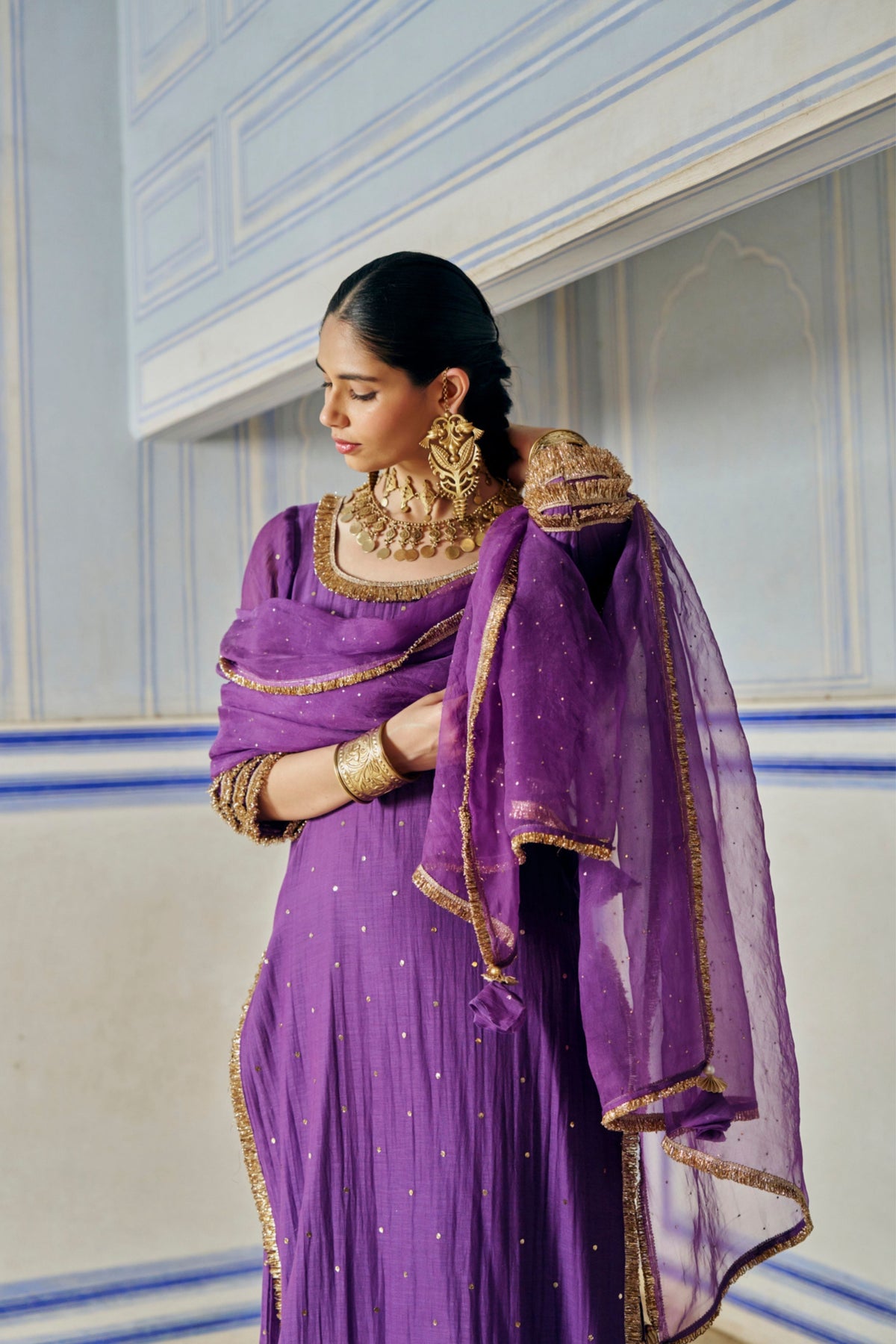 Imperial Purple Kurta Sharara Set