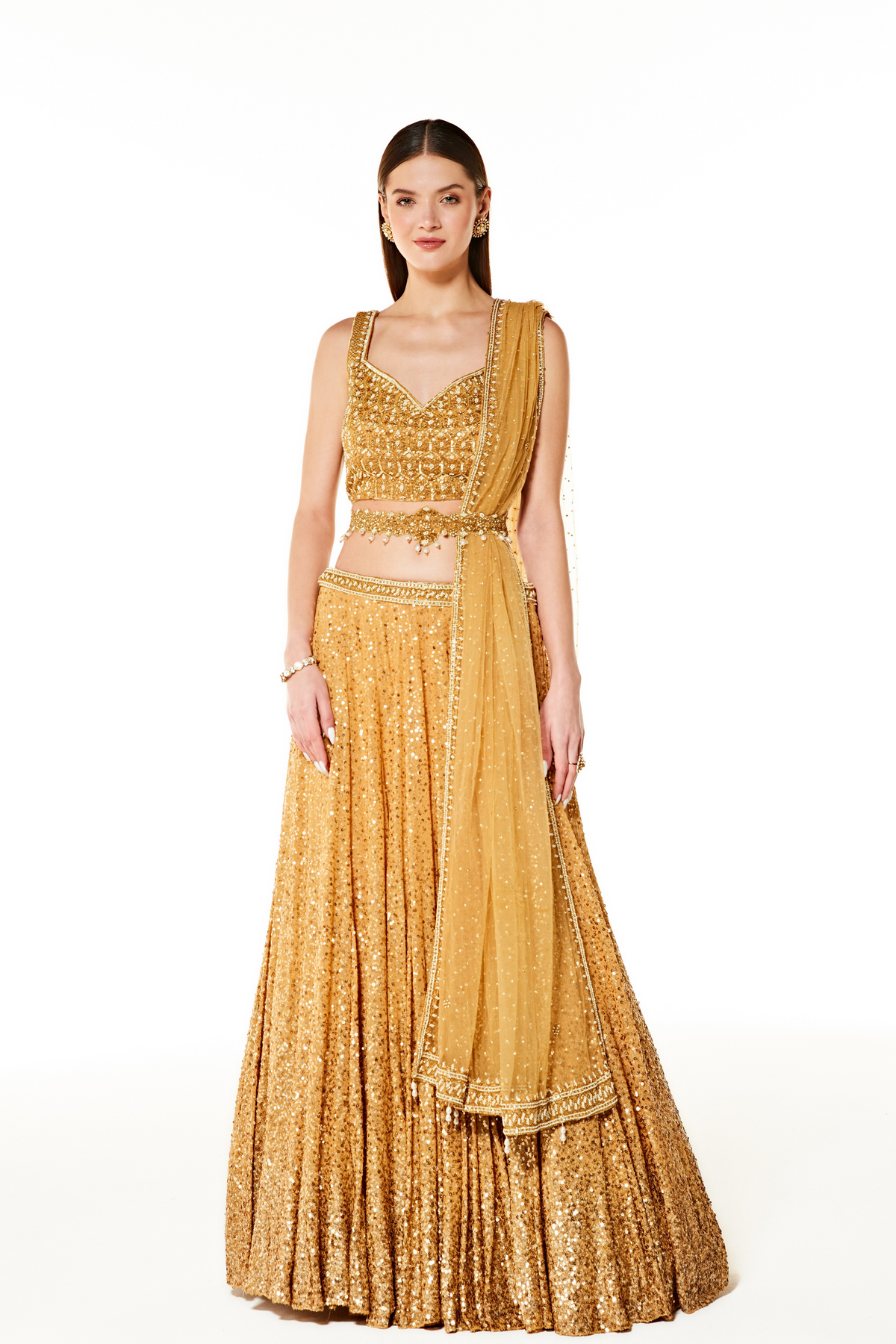 Nadia Gold Lehenga Set