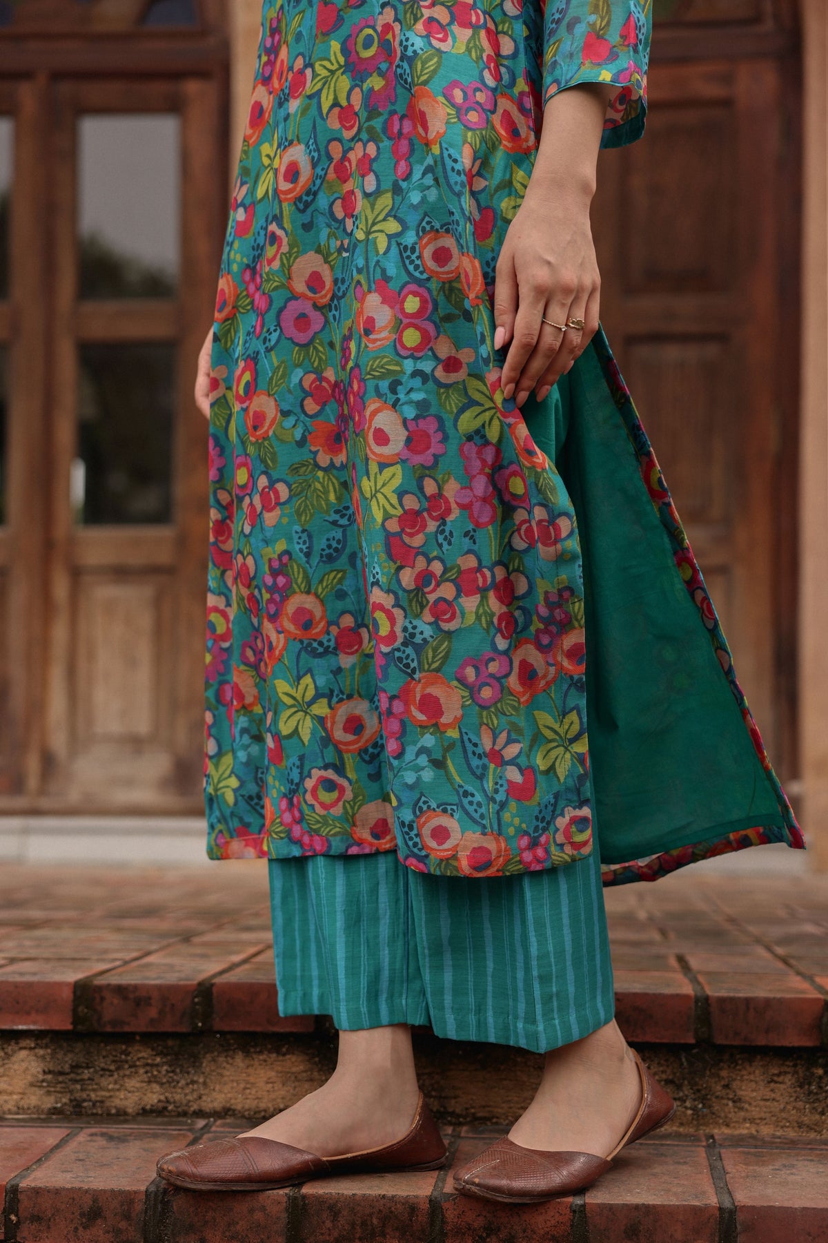 Bloom Teal Kurta Set
