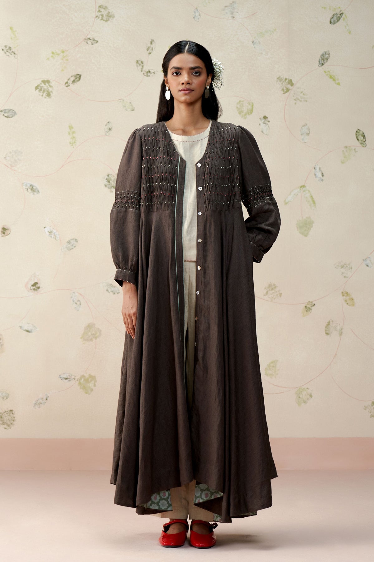 Pollen Ash Black Linen Jacket