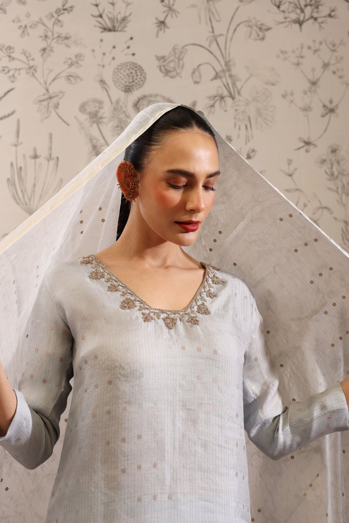 Padmini Blue Kurta Set - Taisha - Elahe