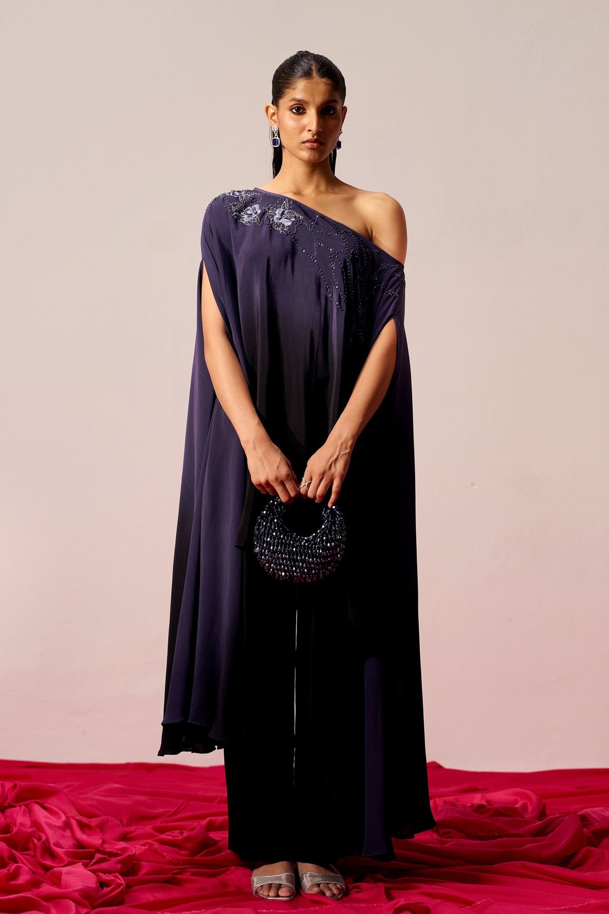 One Shoulder Kaftan Set