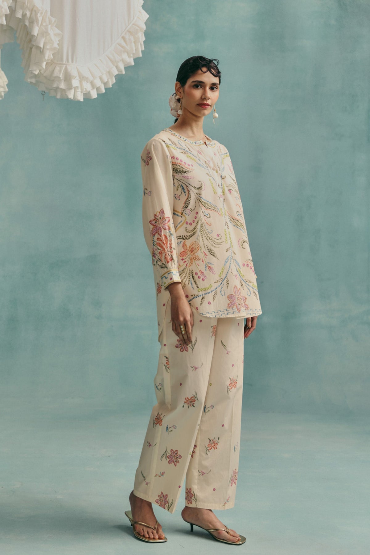 Hibiscus Ecru Co-ord Set