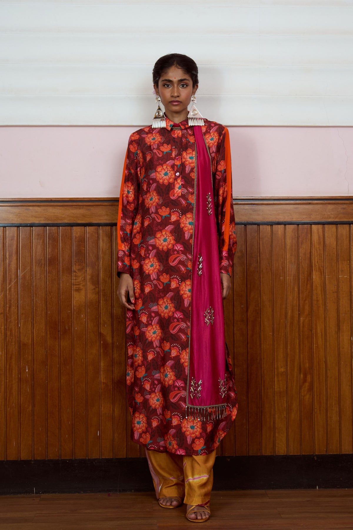 Mehfill Red Floral Kurta Set