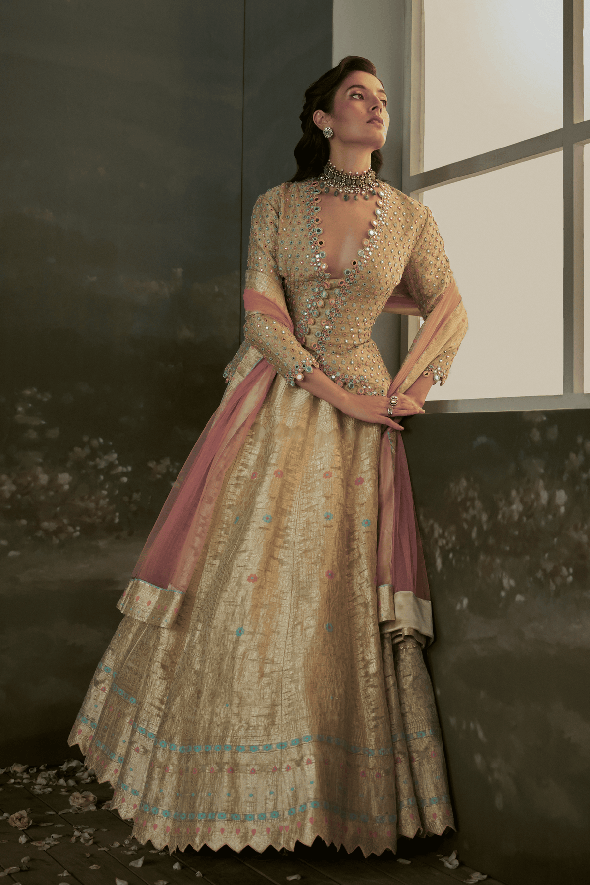 Ivory Organza Lehenga Set