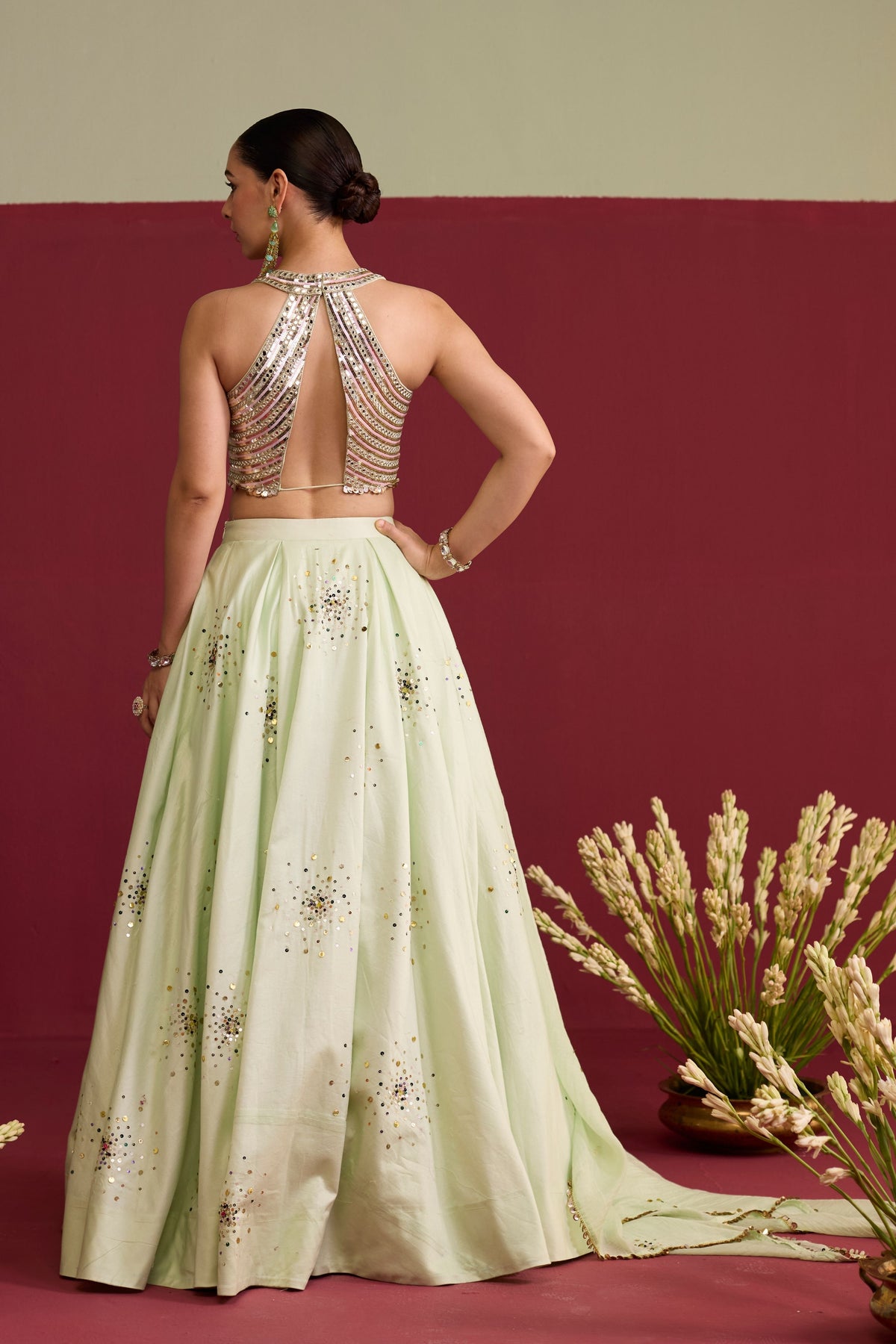 Sage Green Lehenga Set