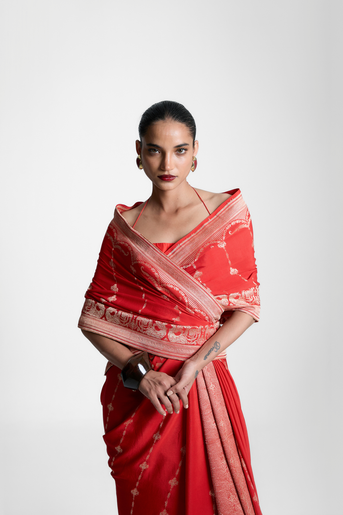The Vermillion Sunset Saree