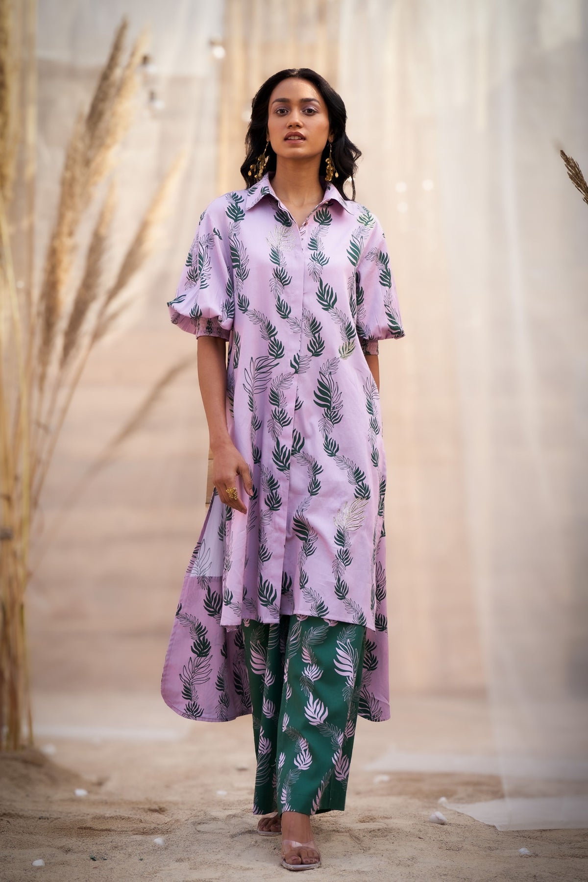 Reveria Leaf  Printed Kurta Set