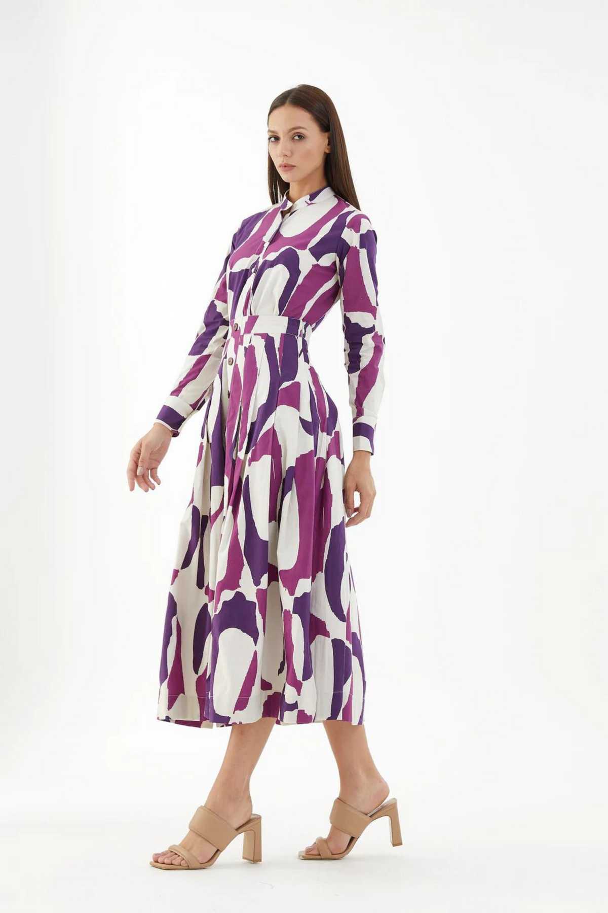 Purple, Pink And White Abstract Skirt