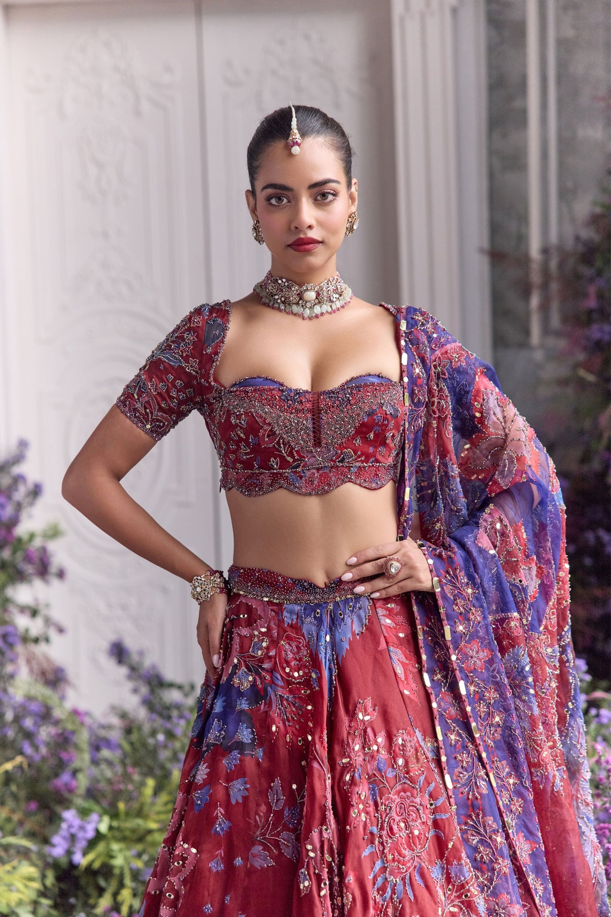 Ridaa Lehenga Set With Veil