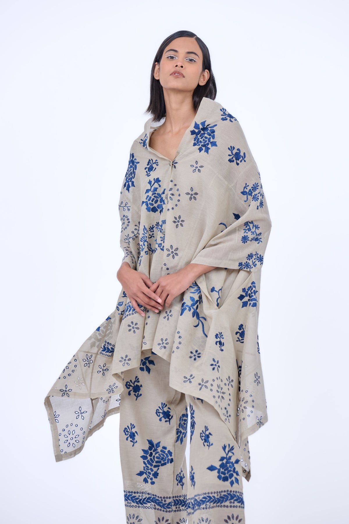 Cutwork Cape in Cotton