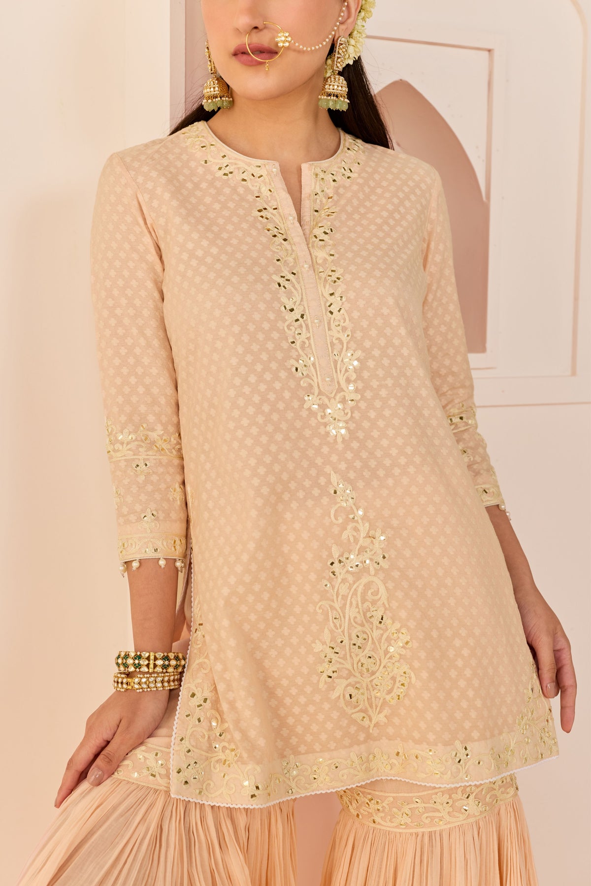 Yasmeen Carnation Pink Sharara Set