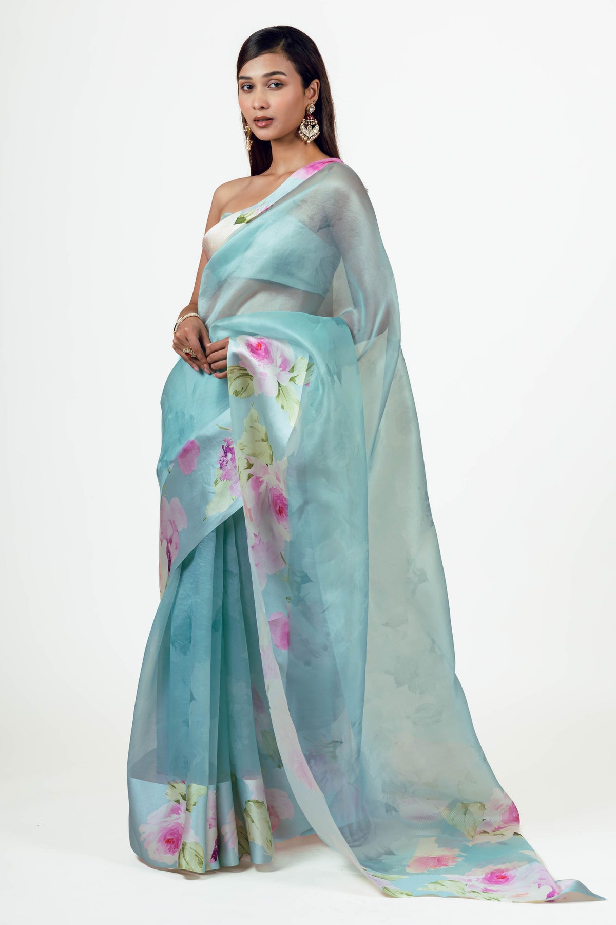 Alea Blue Organza Saree