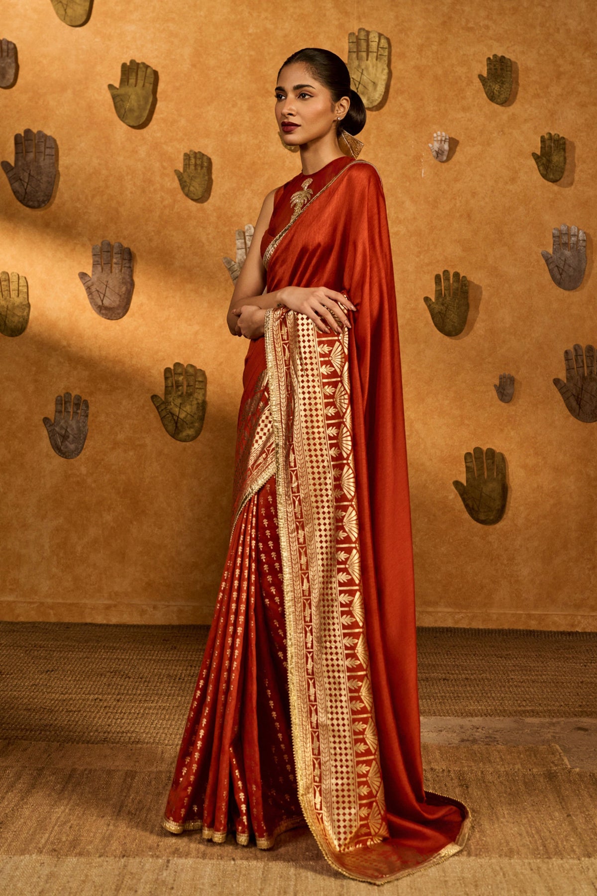 Rust Snow Light Saree