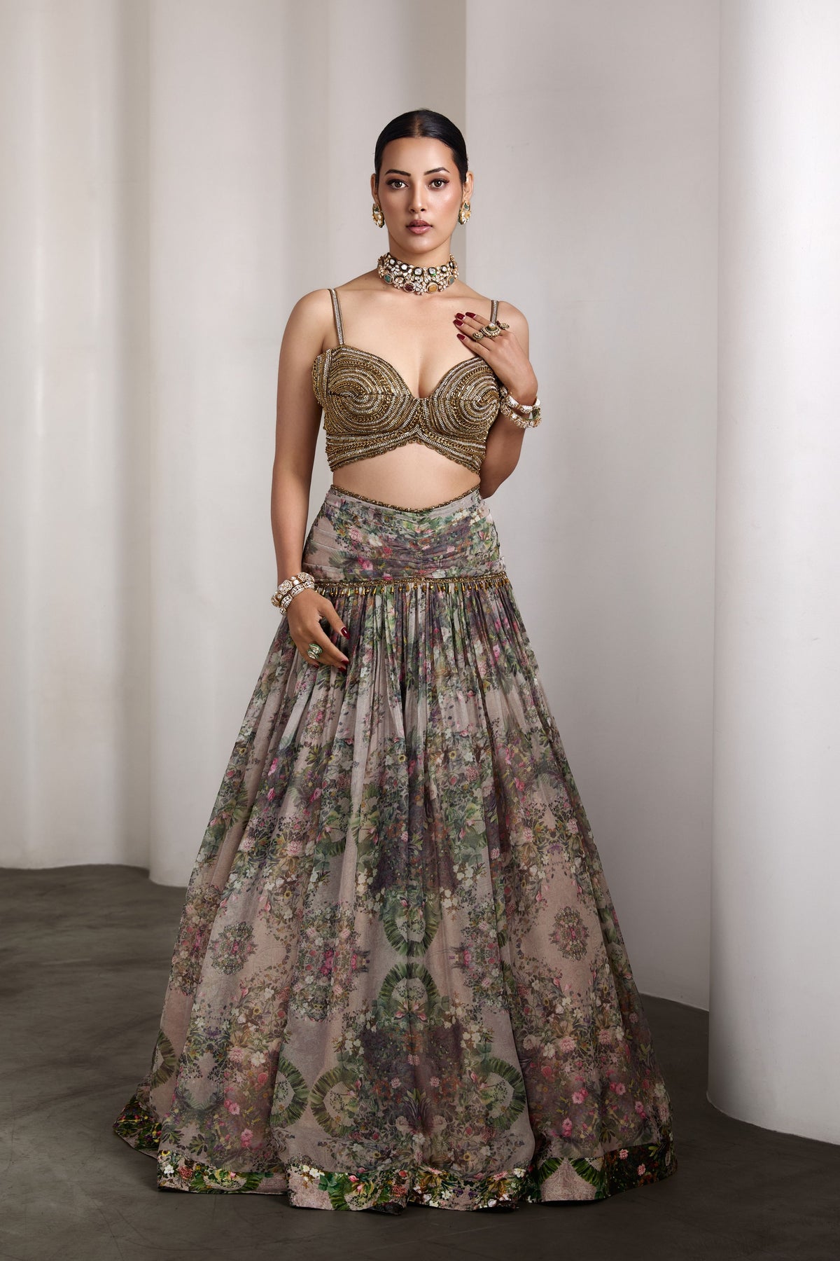 Paisley Beige Lehenga Set
