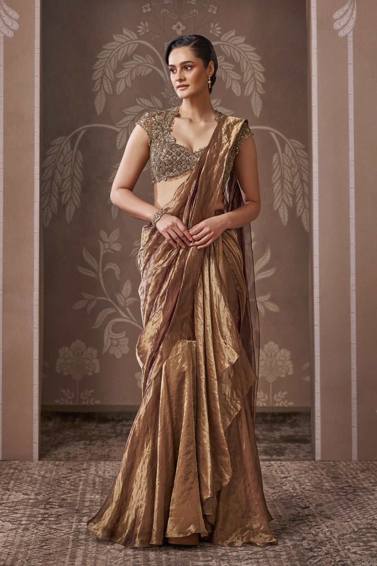 Antique Drape Saree Set
