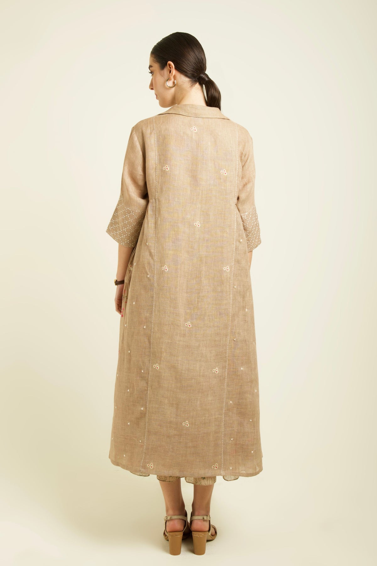 Beige Linen Dress