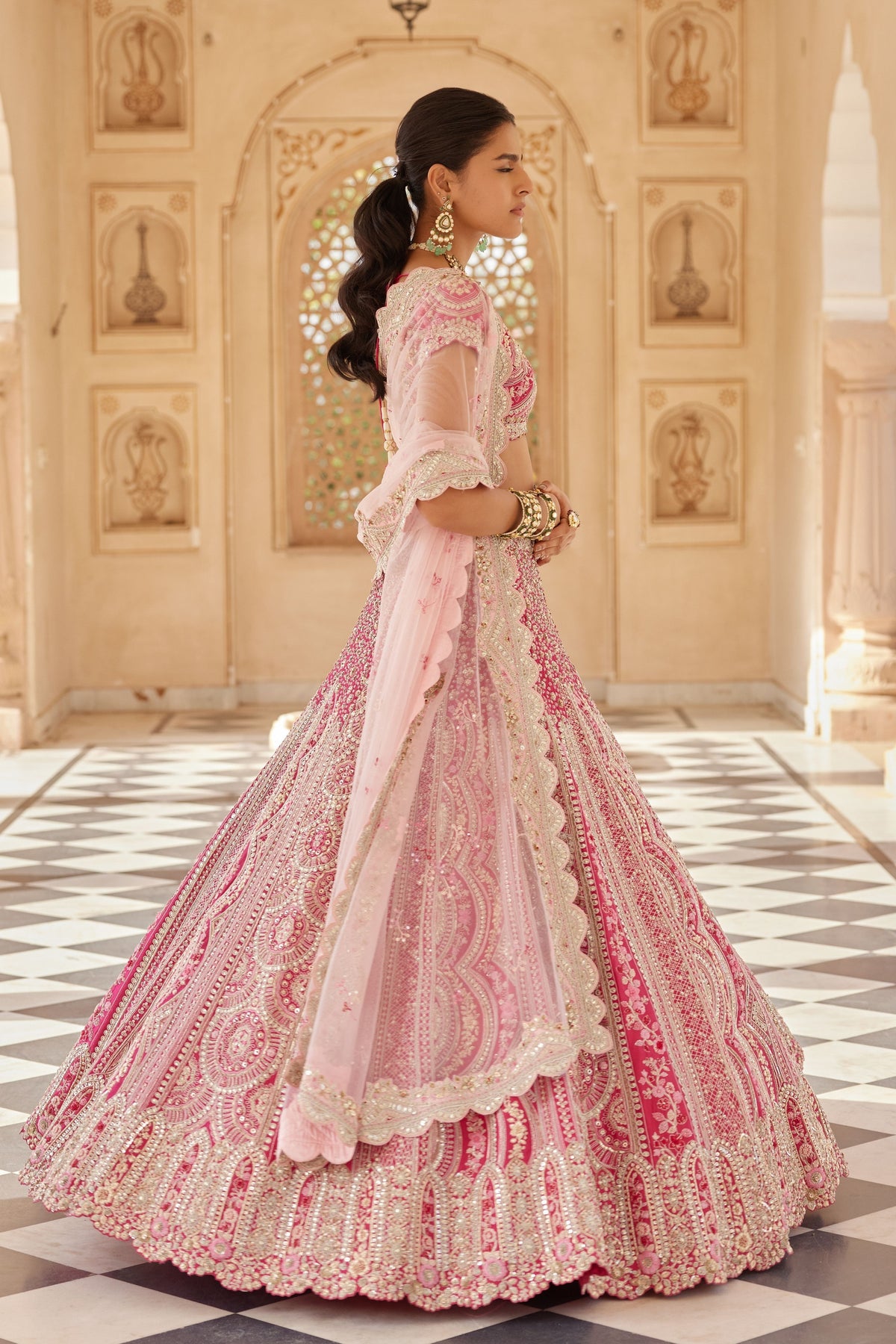 Scarlet Embroidered Lehenga Set