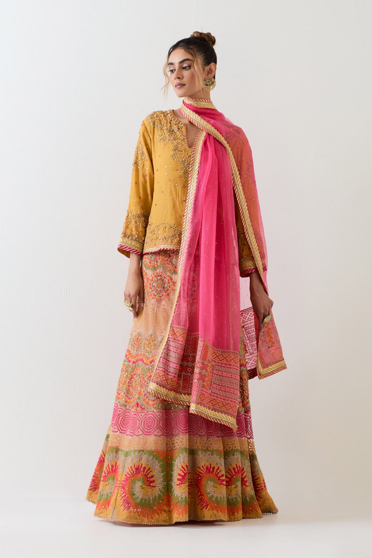 Mustard Lehenga Set