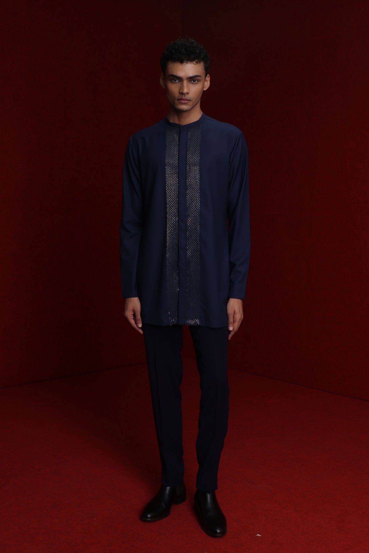 Navy Blue Indowestern Set