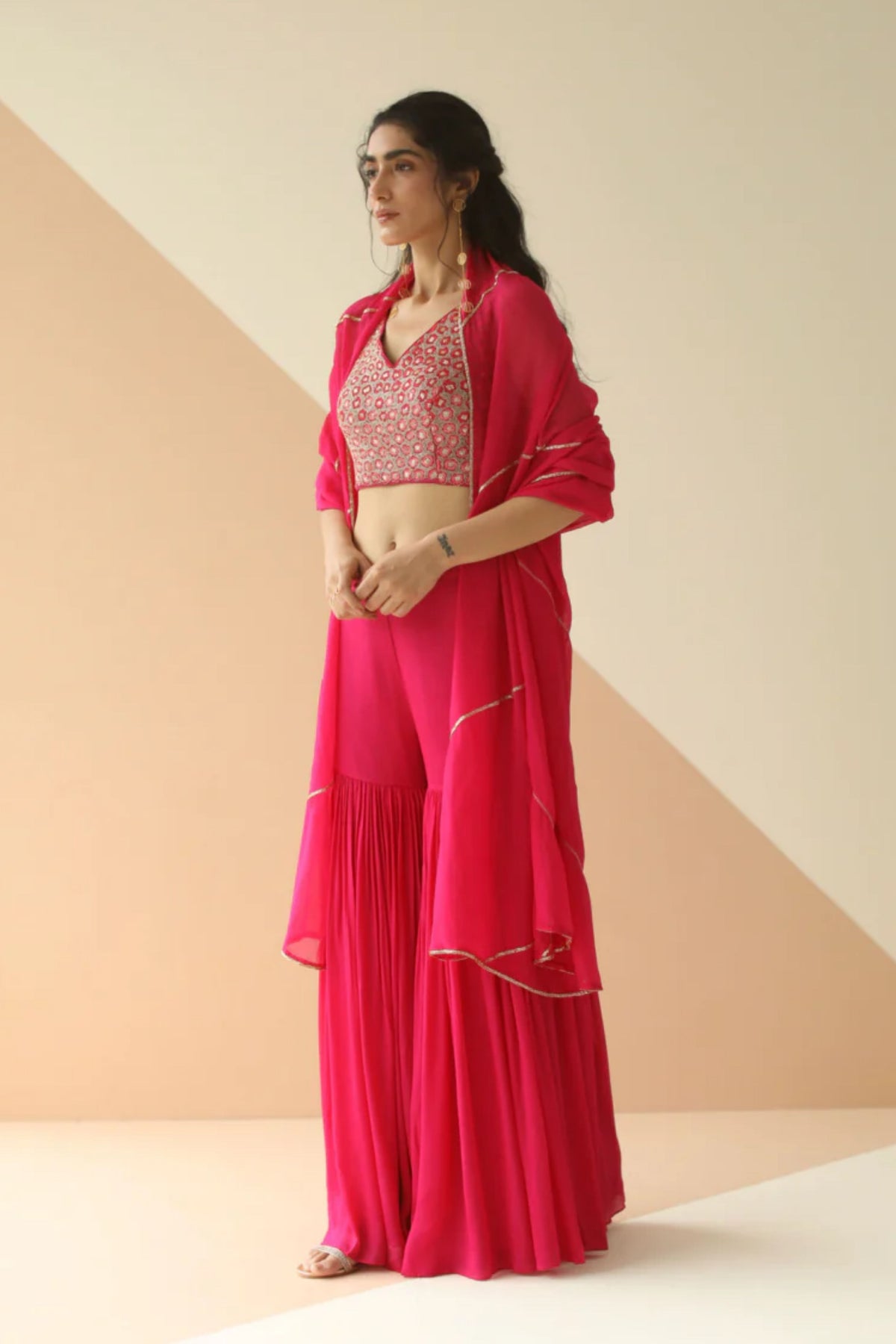 Rani pink blouse sharara