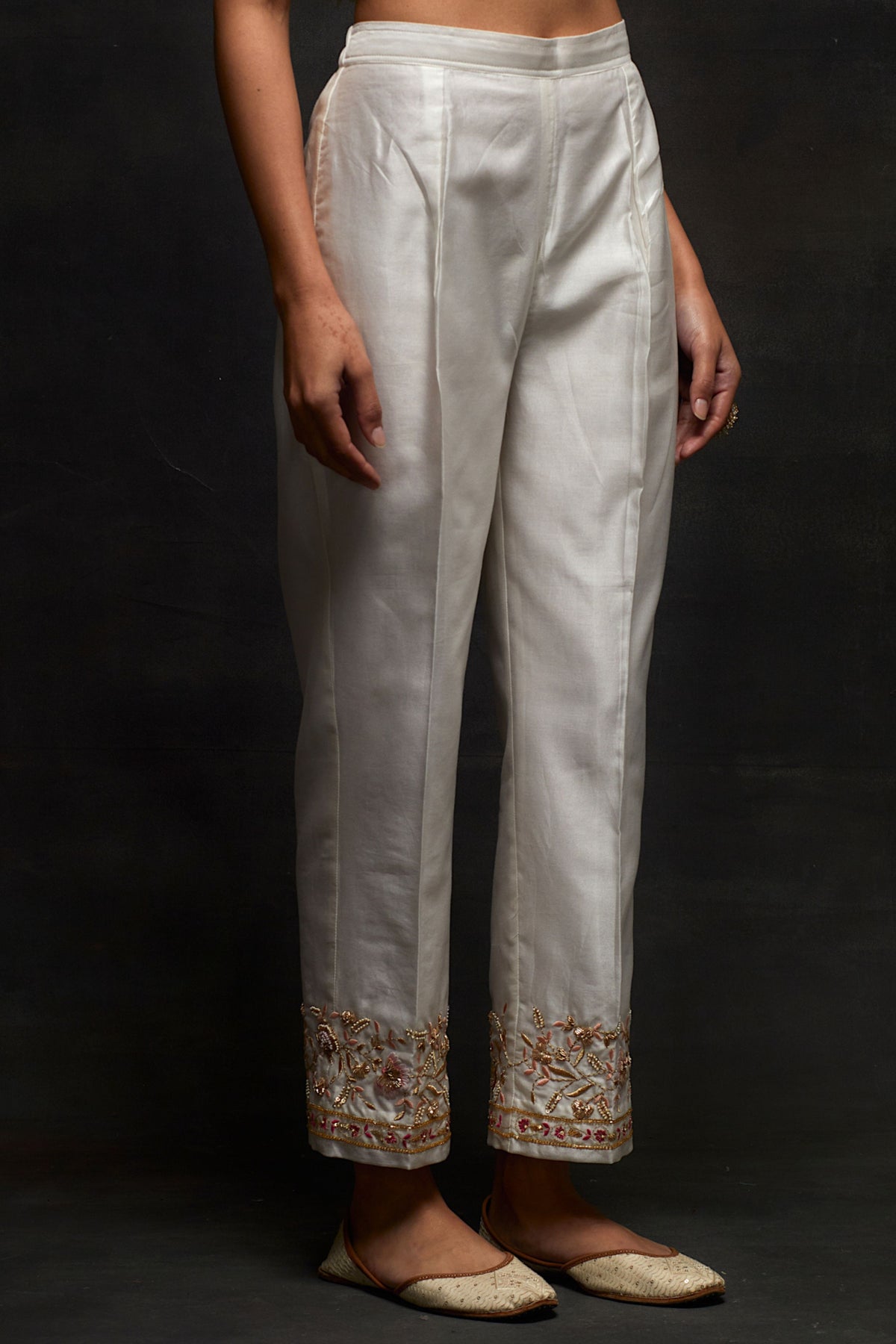 White Placket Kurta Set