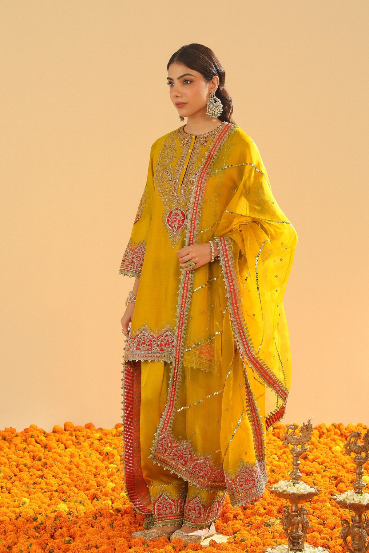 Mustard Kurta Set