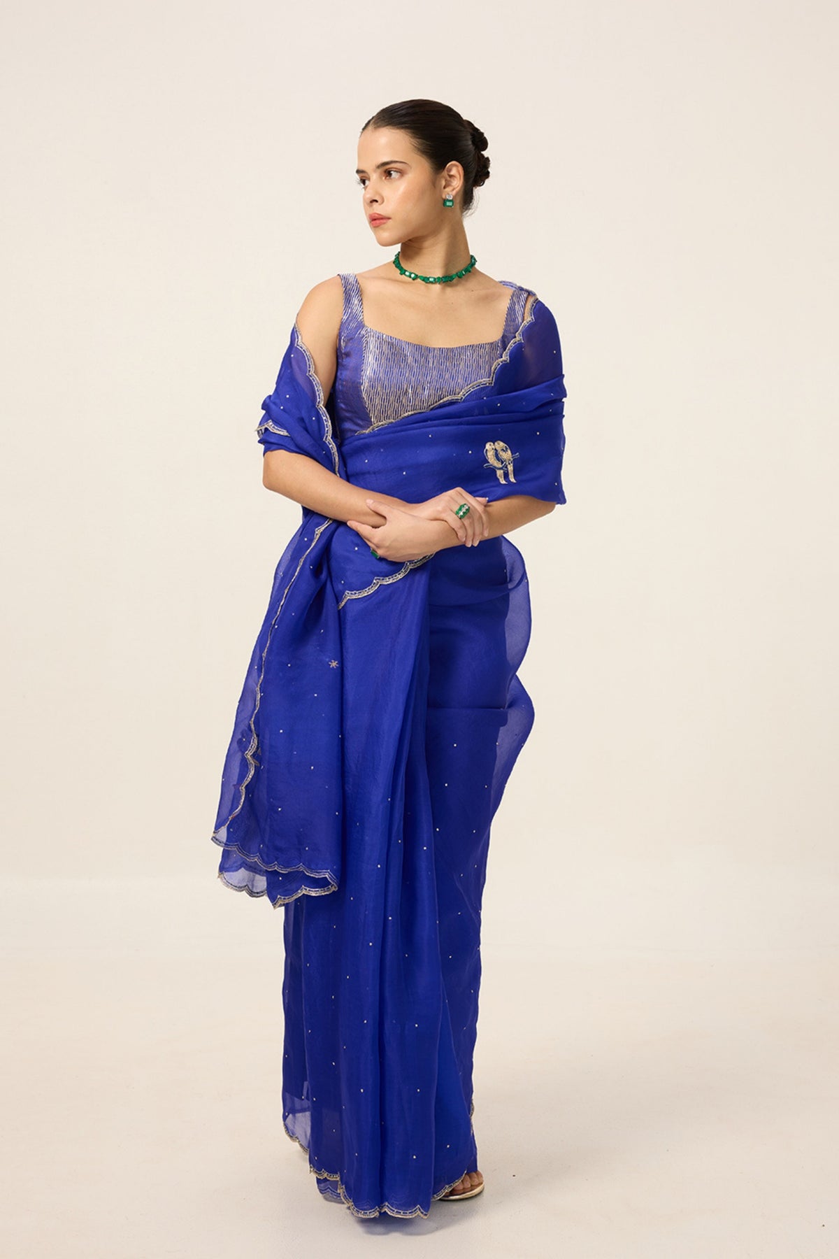 Saphire Blue Organza Saree