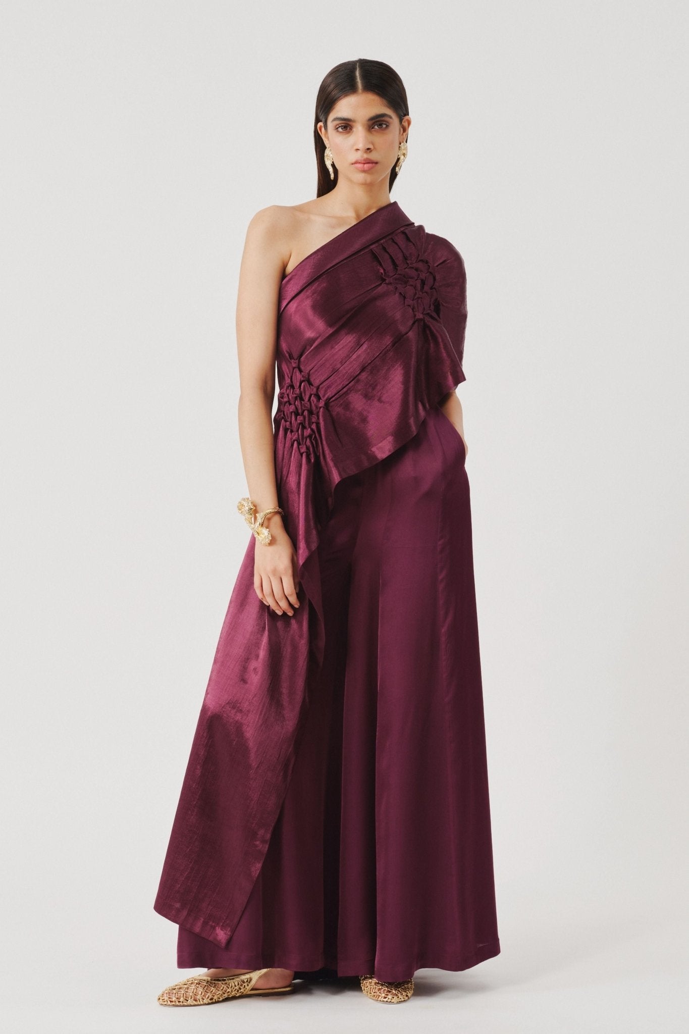 Soiree Burgundy Pants - Aroka - Elahe