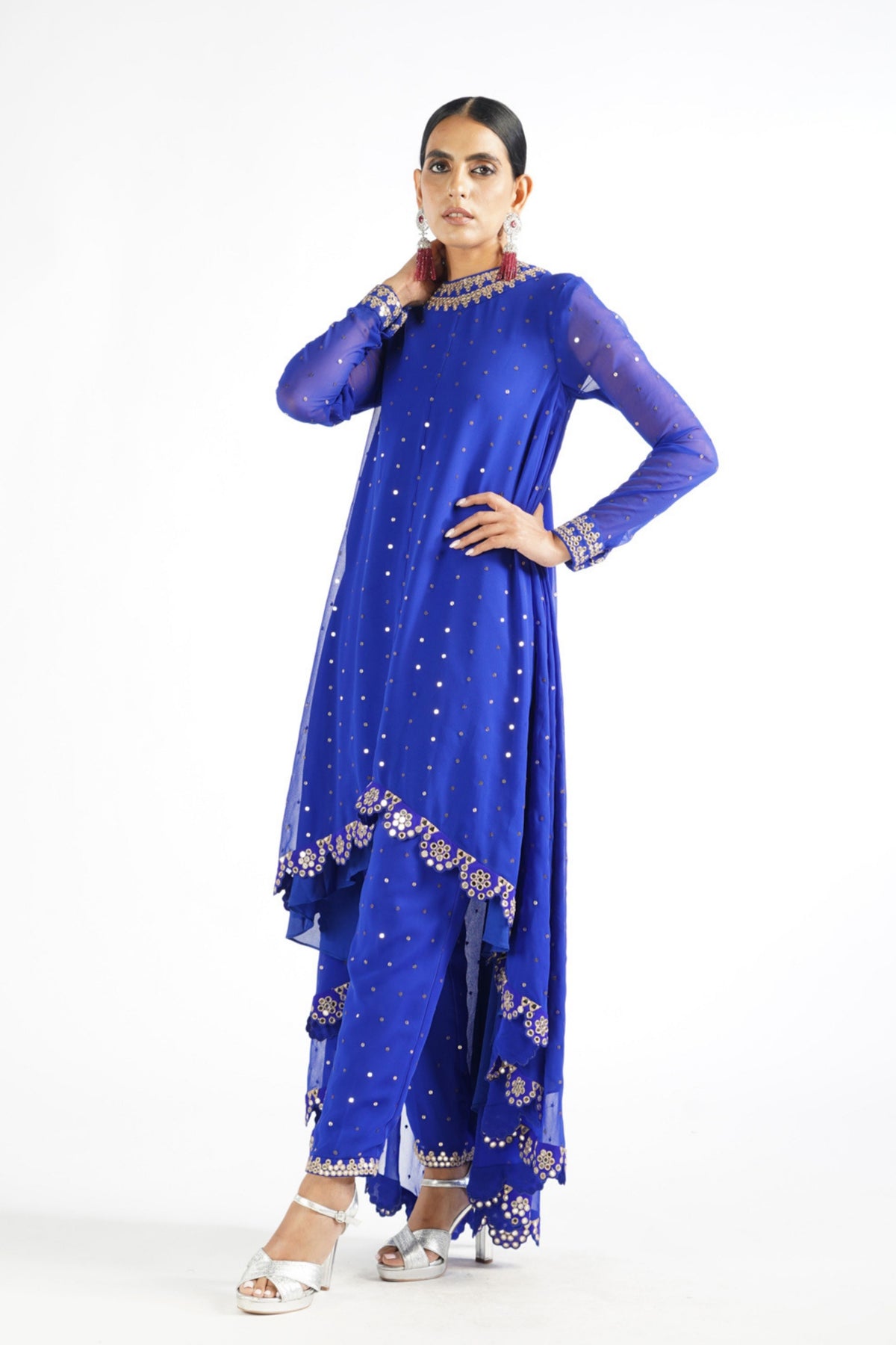 Royal Blue Mirror Kurta Set