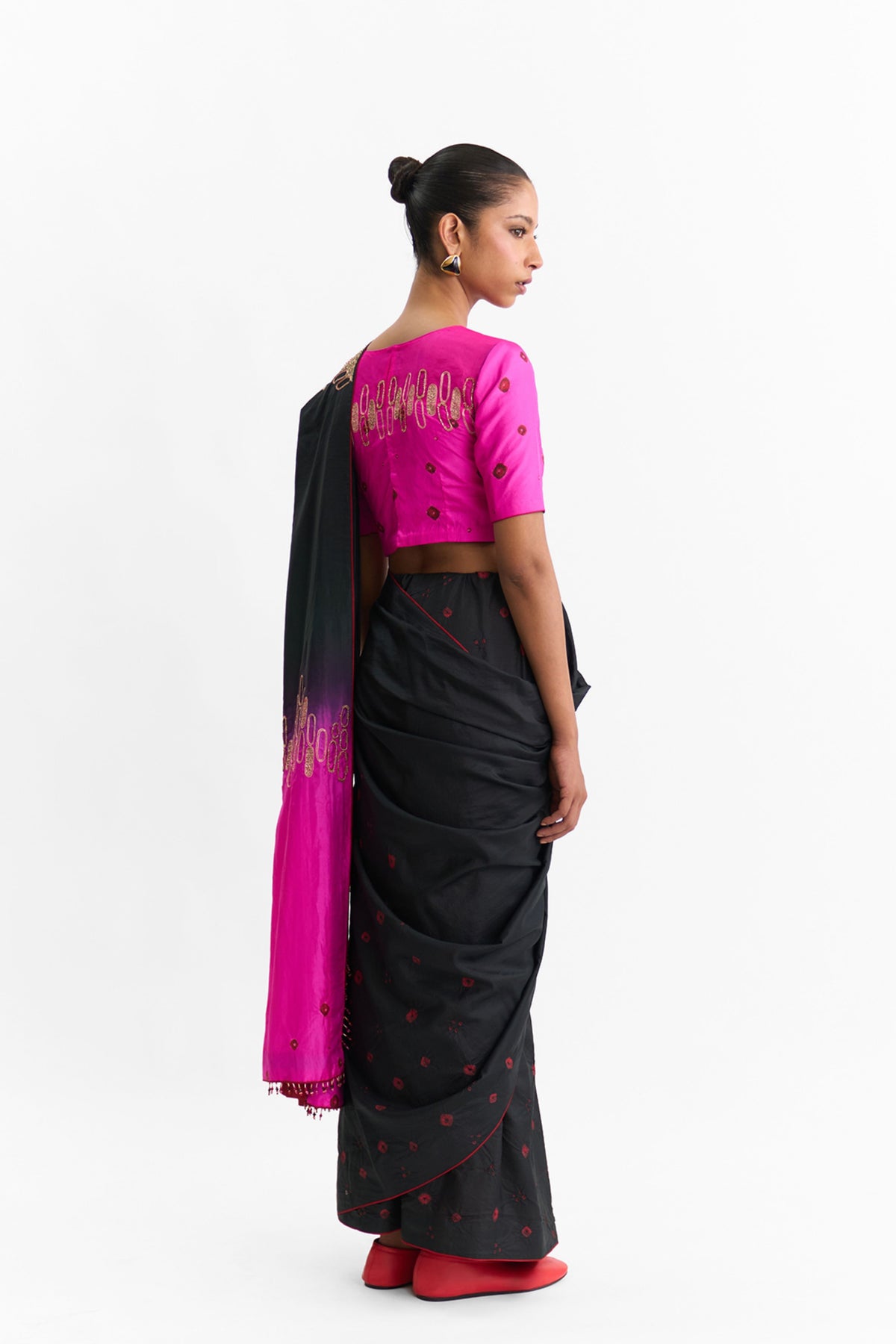 Halo Black Rani Saree