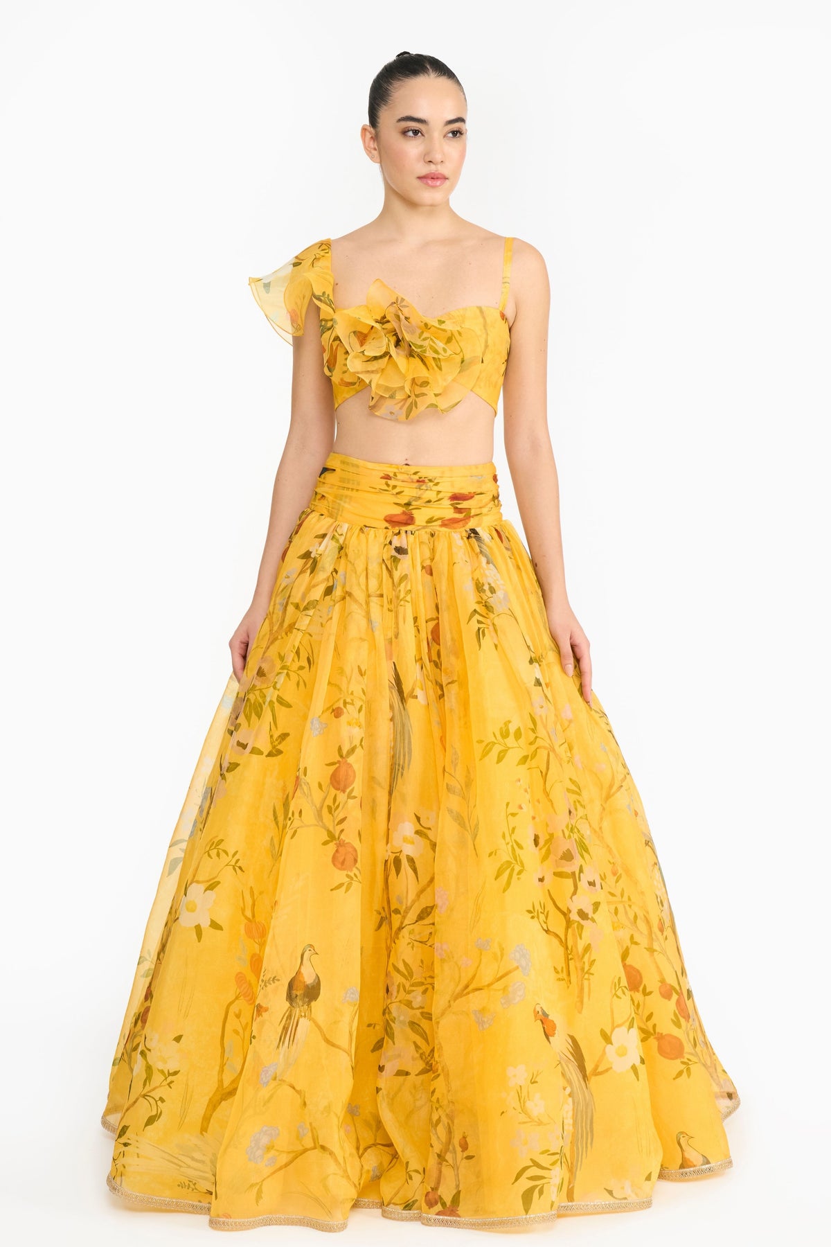 Yellow Chinoiserie Lehenga Set