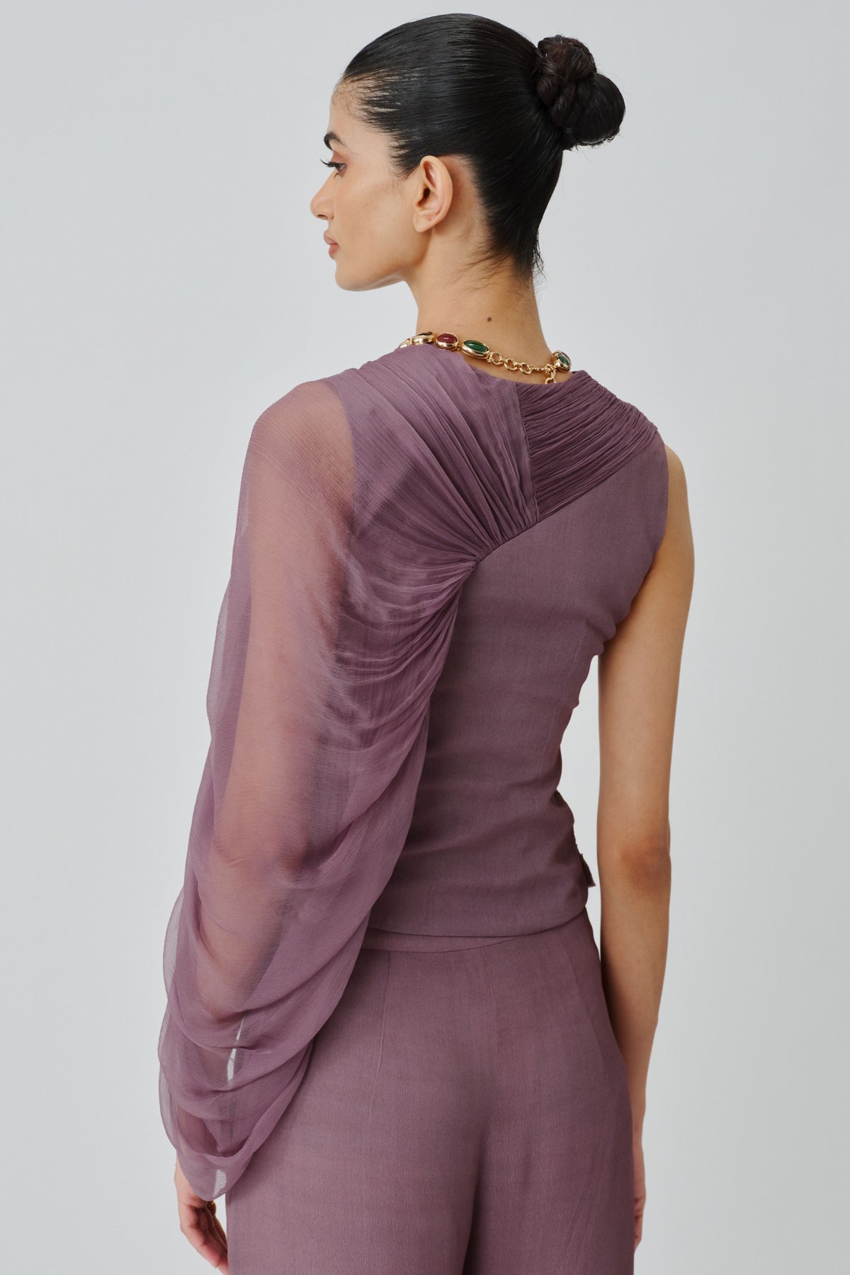 Mauve Ruched Top