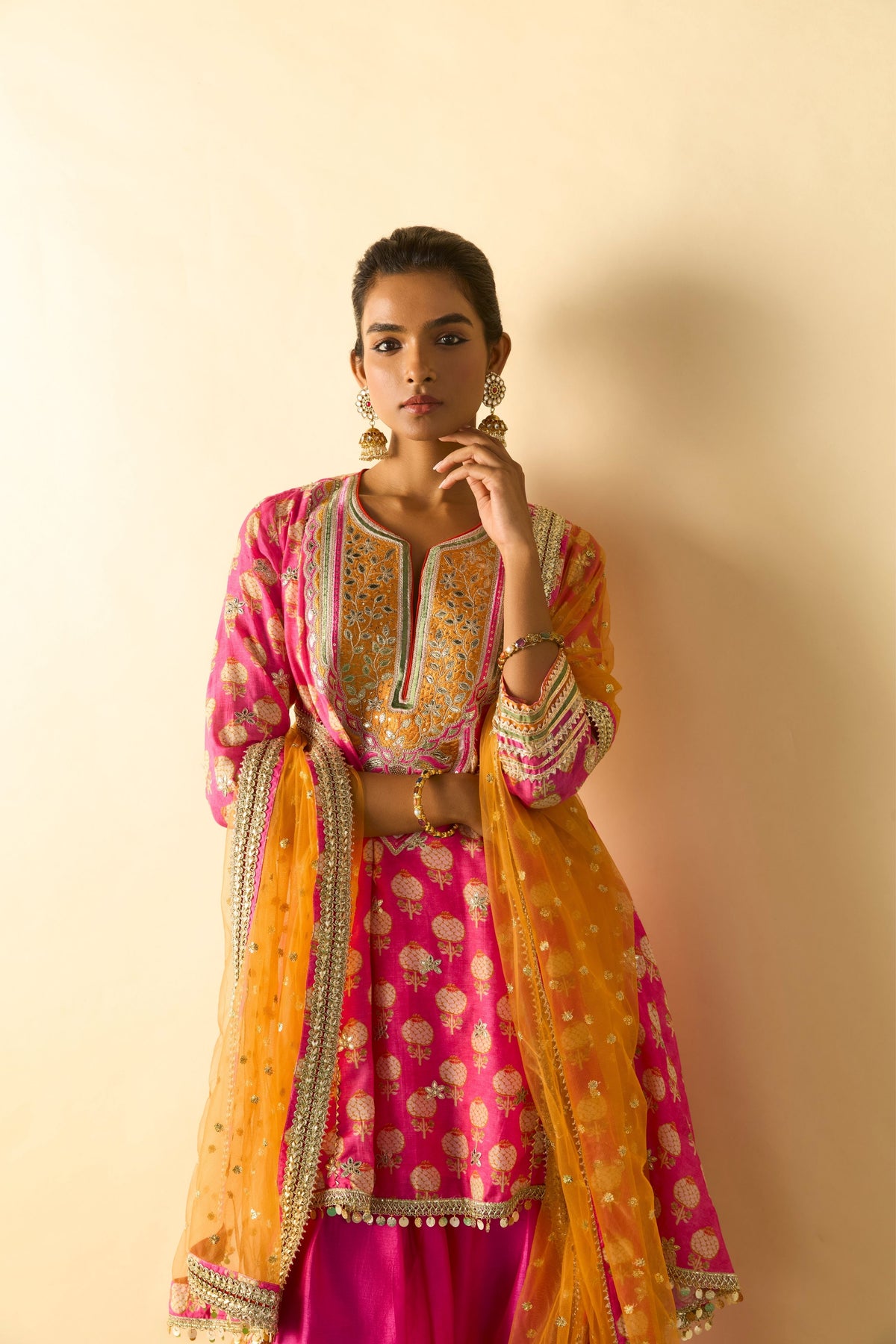 Pink Anvi Farshi Set