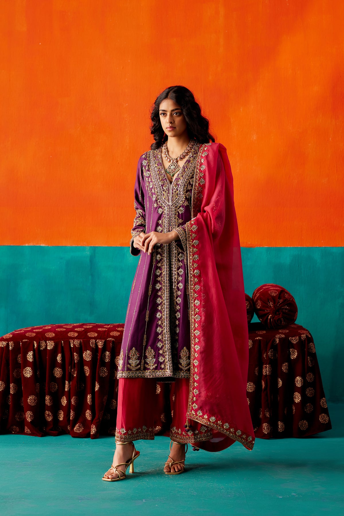 Deep Wine Kurta Set