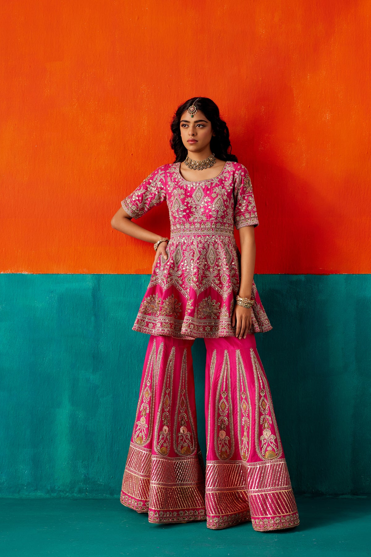 Fuschia Sharara Set