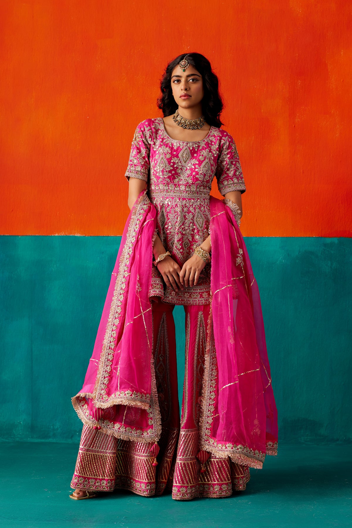 Fuschia Sharara Set