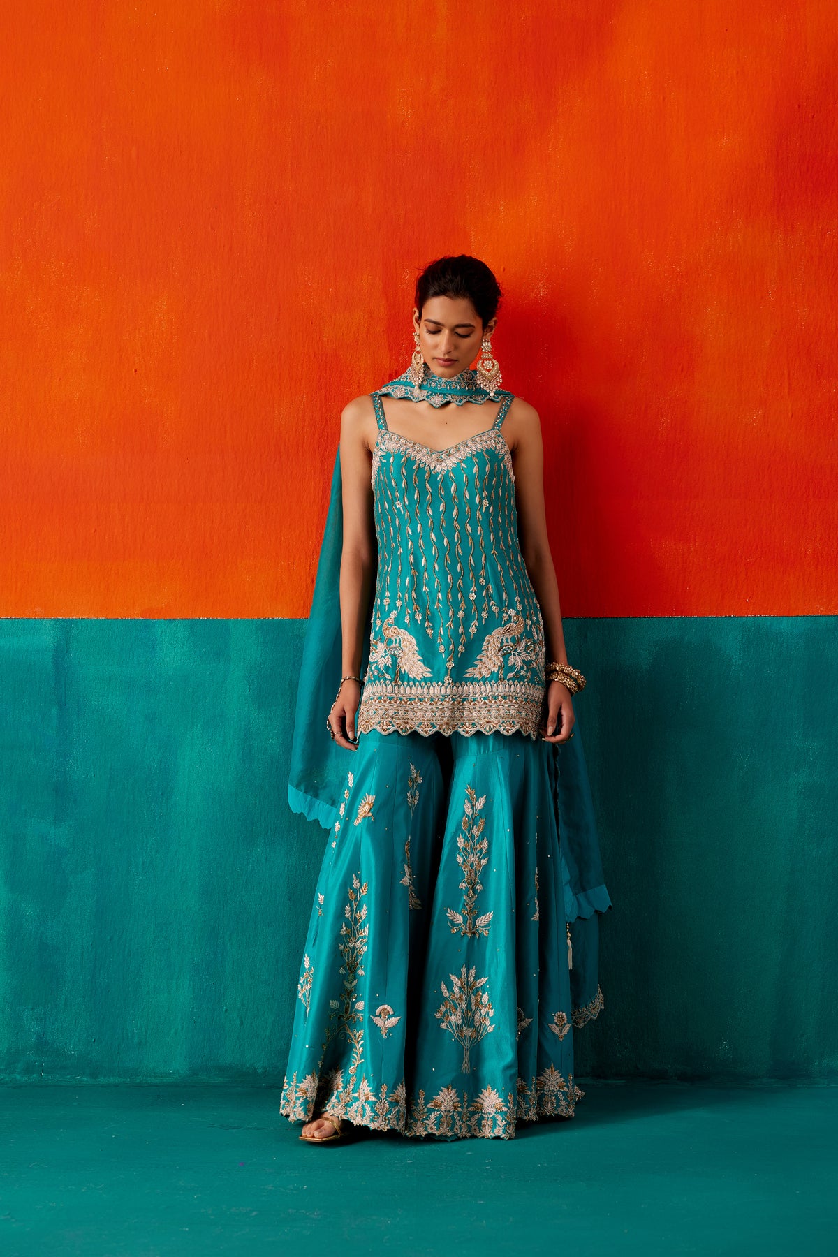 Turquoise  Sharara Set
