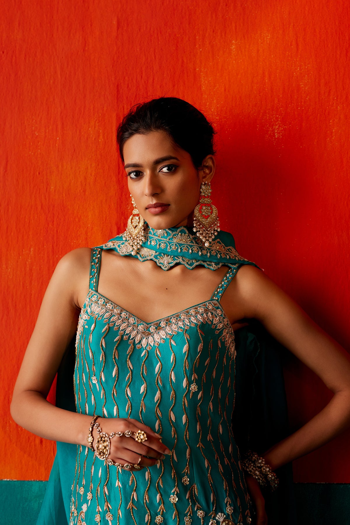 Turquoise  Sharara Set