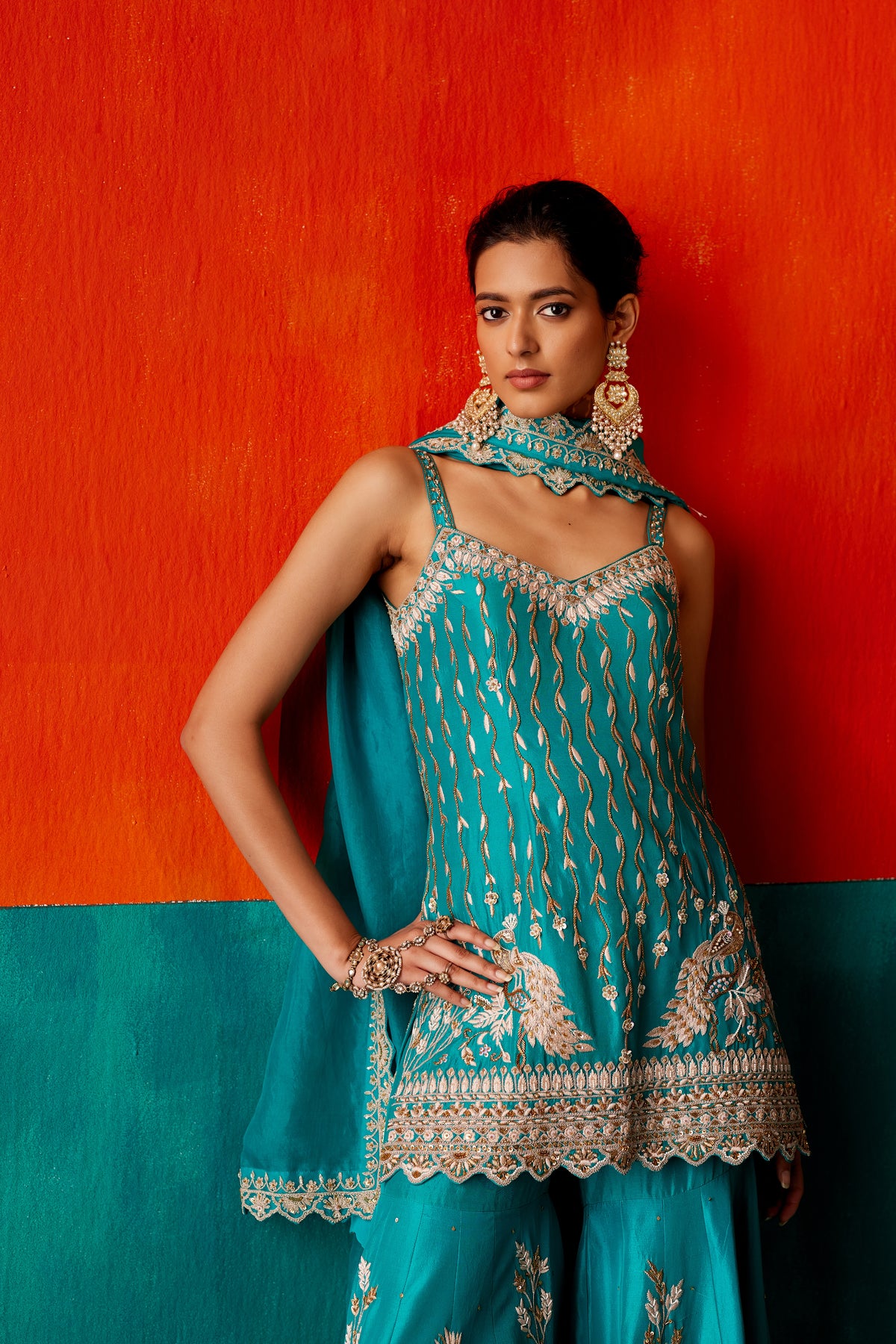 Turquoise  Sharara Set