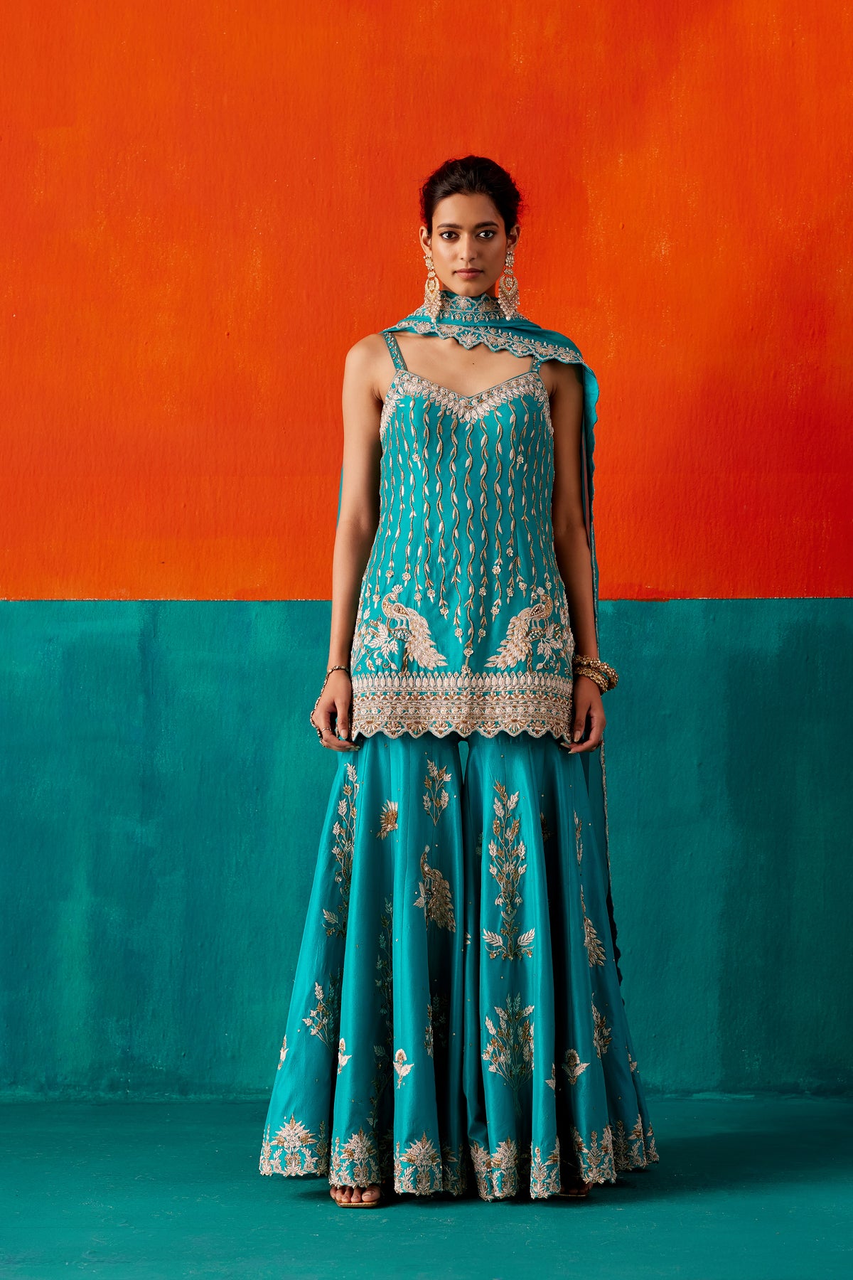 Turquoise  Sharara Set