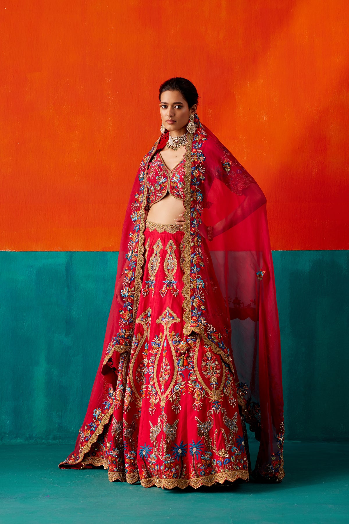 Deep Red Lehenga Set